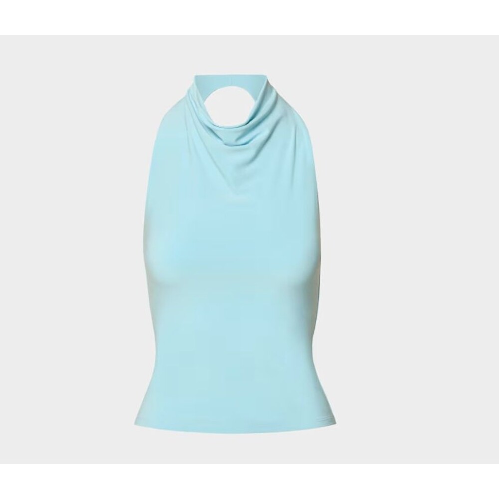 ARITZIA Smooth Matter Tower Halter Top Panorama Light Blue Womens M NWT